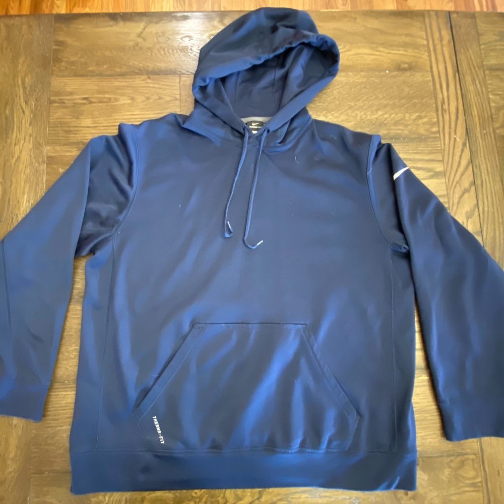 Nike Therma-Fit Navy Hoodie, Size Large